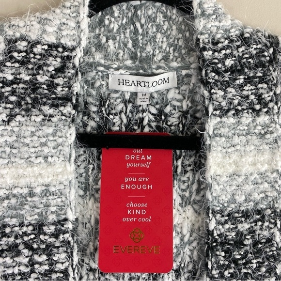 Heartloom Evereve Mila Multi Striped Open Front Long Sleeve Cardigan Sweater M - Picture 7 of 16